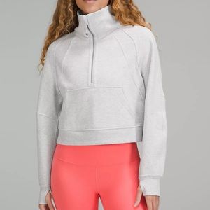 NWT Lululemon Oversized Half Zip Funnel Neck Pullover, Heather Grey, XS/S